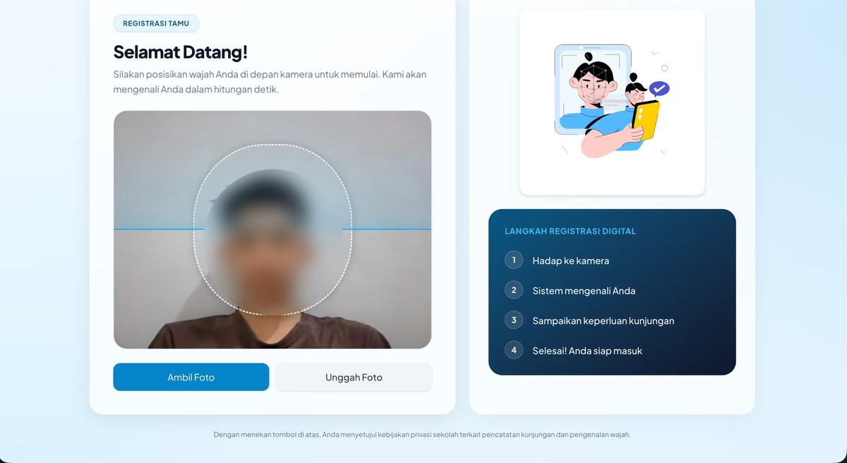 Registrasi tamu pada Buku Tamu Digital
